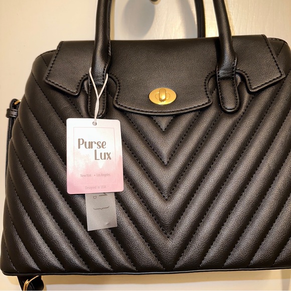 WOMEN'S SATCHEL HANDBAG  PURSE FAUX LEATHER SHOULDER TOTE BAG 2 PIECES SET NEW - Picture 5 of 7